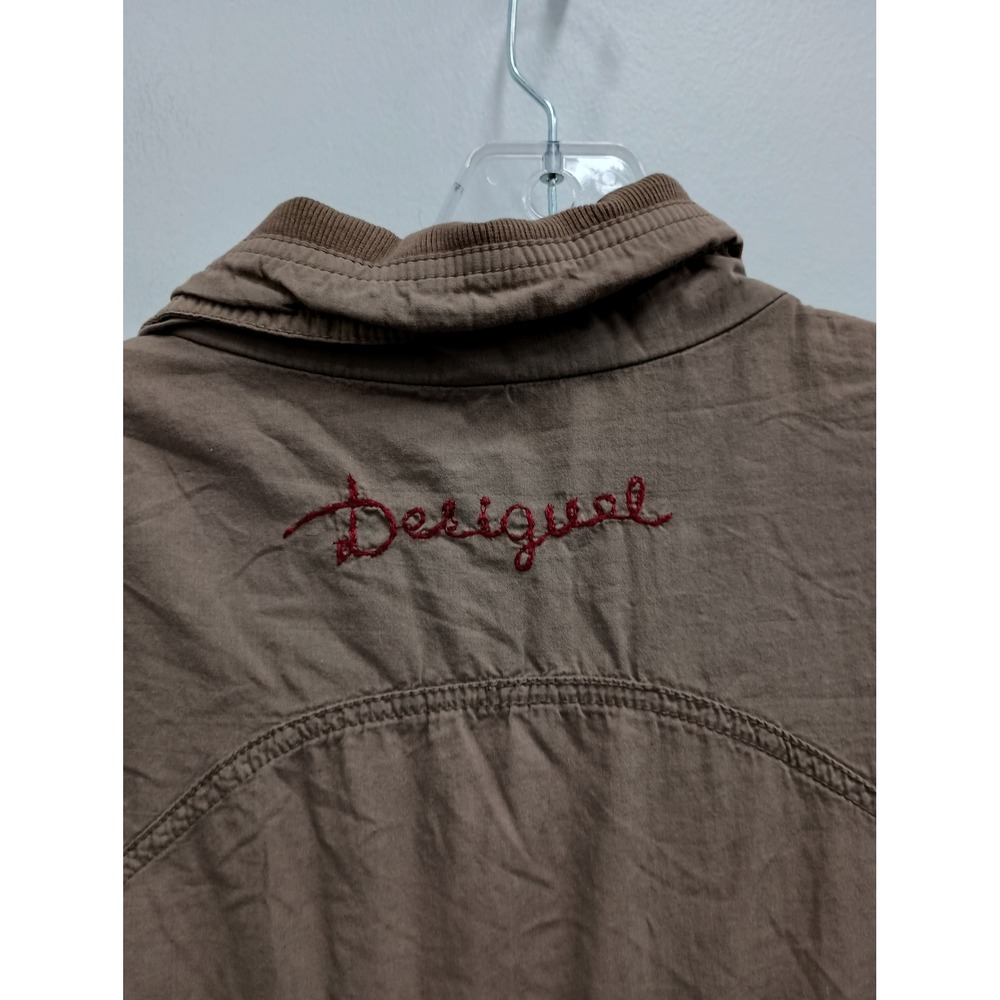 VTG Y2K Desigual Artsy Dress Jacket Womens Large Brown Ombre Boho Embroidered - Picture 10 of 12